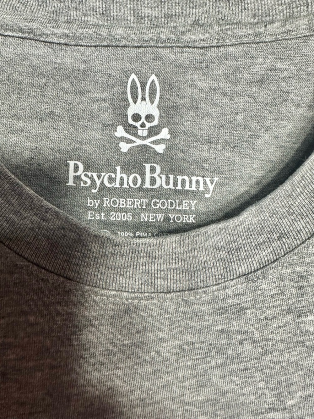 Psycho Bunny Grey Tee with Red & Blue size XL Bunny Graphic new w/out tags - Picture 4 of 10